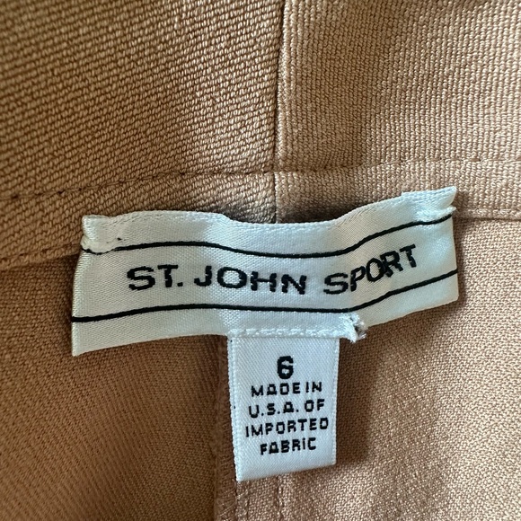 St. John Sport Straight Leg Dress Pants Sz 6 Camel Tan Business Casual Career - Picture 8 of 8